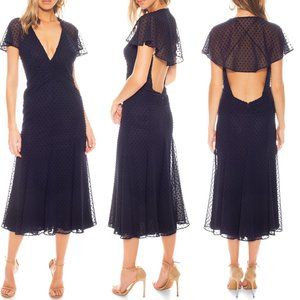 NWT Katie May Flutter Sleeve Chiffon Midi Dress M